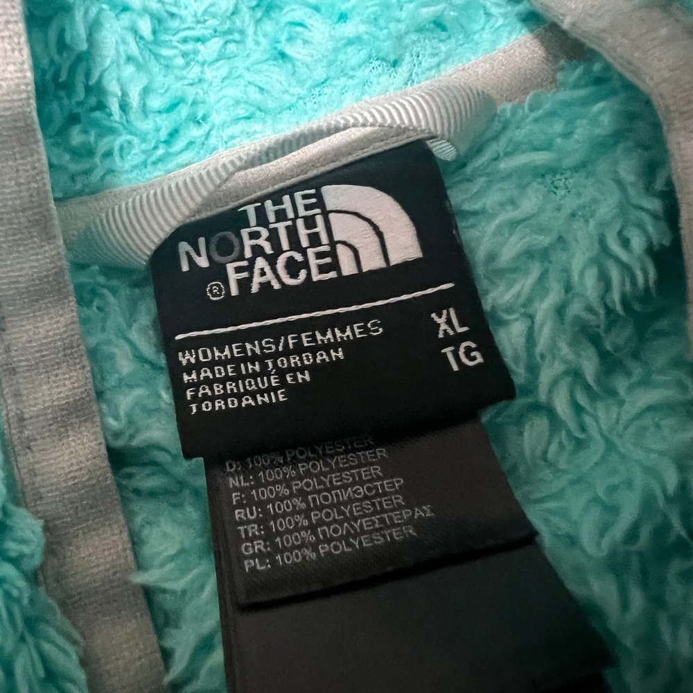 The North Face Fleece Hoodie Womens XL Teal Blue Osito Full Zip Jacket CF2Z - Picture 4 of 8
